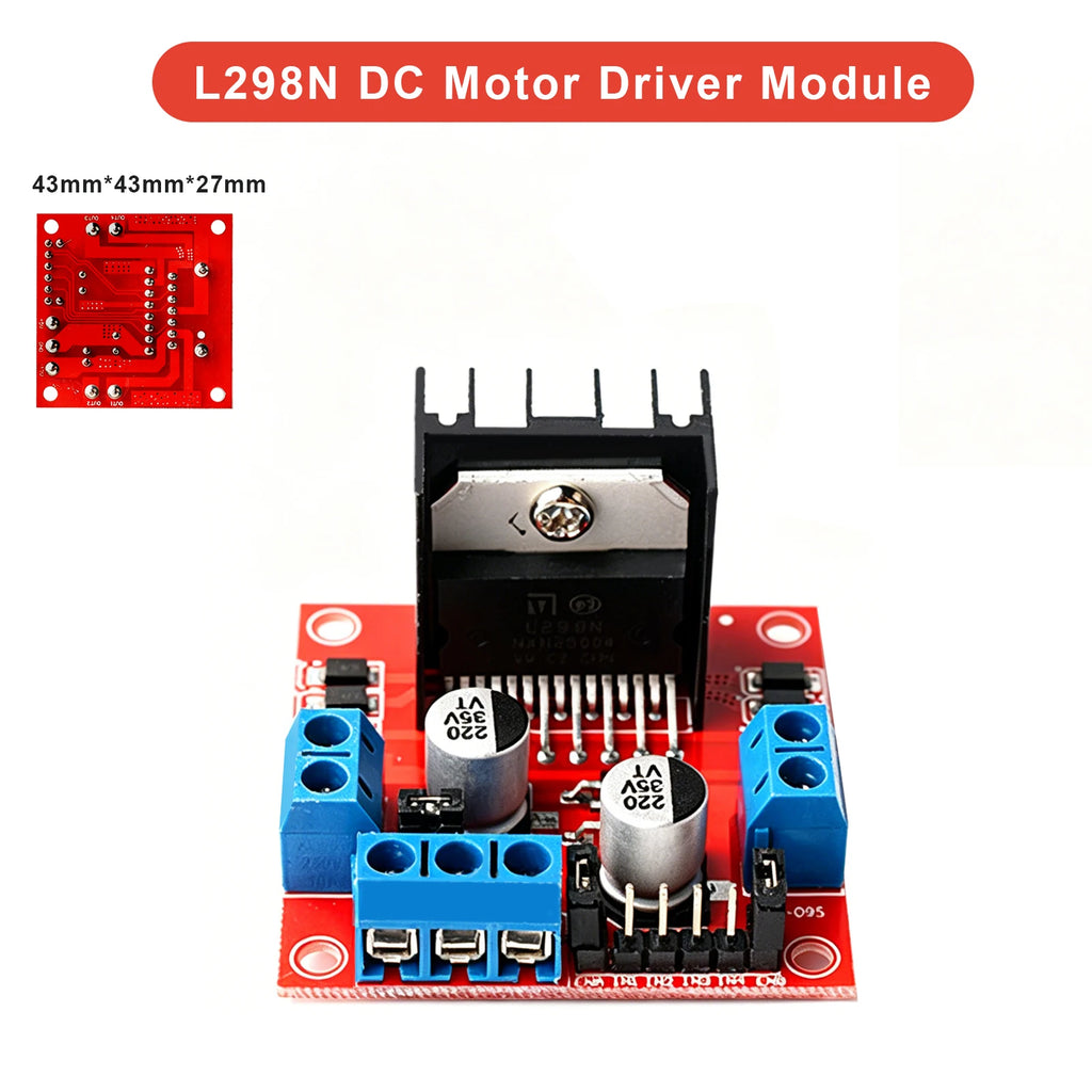 L298N DC Motor Driver Module Dual H Bridge Stepper Motor Controller for Arduino Smart Car Robot High Power L298 Board Adjustable