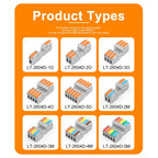 5PCS Male Female Docking Electrical Wire Connector Quick Universal Plug-in Type Butt Conductor Wiring Terminal Block With Lever