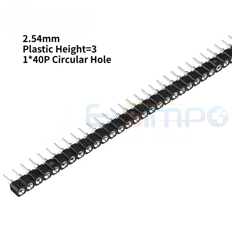 10-100PCS 2.54mm PH3 1*40P Round Hole Female Header Tin Single Row 40P 0.1" Breakable Stackable PCB IC Crystal Socket Connector