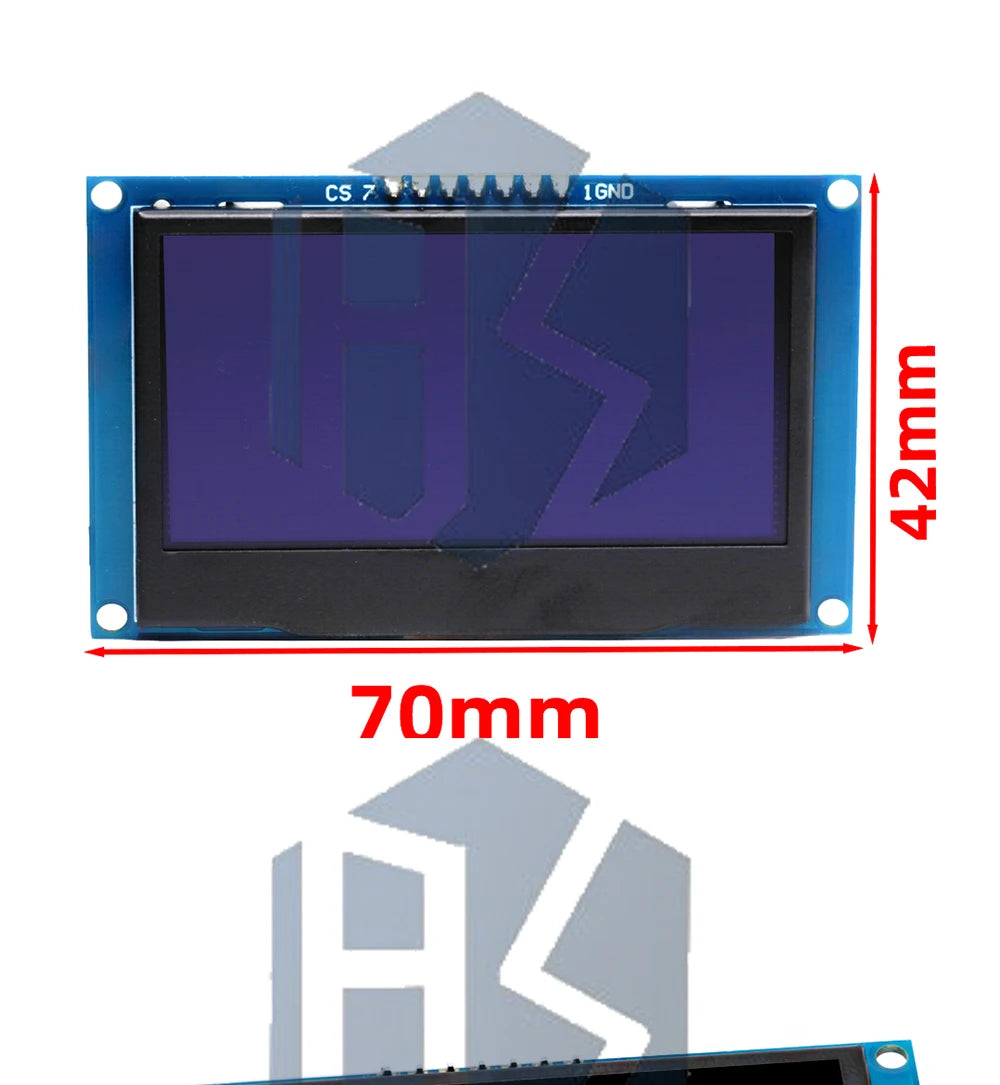 GREAT IT  2.42" 2.42 inch LCD Screen White BLUE 128x64 OLED Display Module IIC I2C SPI Serial for C51 SPD0301