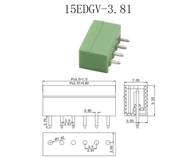5Pair 15EDG KF2EDG 2.54mm 3.5mm 3.81mm 5.08mm PCB Screw Terminal Block 2-12Pin Male Plug Female Socket Pin Header Wire Connector