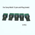 For Sony Camera Camera plug Multi  USB Female Socket Detection Multi 15-pin USB Plug (male)DIY Welding Wire Suitable