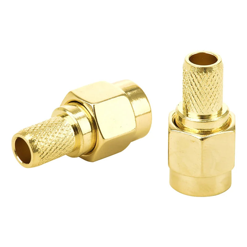 5PCS Connector SMA Plug Male Crimp for RG58 RG142 LMR195 Cable Straight RF Coaxial Adapter Wire Terminals