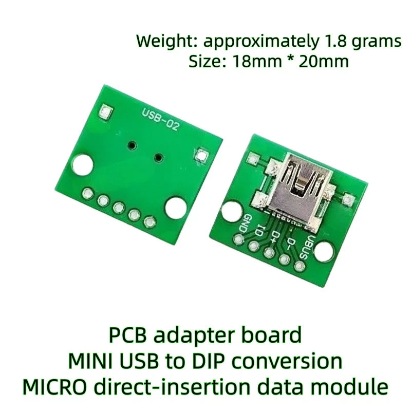 5pcs Micro Mini A Male USB 2.0 3.0 A Female USB B Connector Interface to 2.54mm DIP PCB Converter Adapter Breakout Board