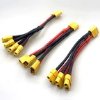 T Plug XT60 XT90 Parallel Battery Connector Male/Female Double Extension Cable Y-Divider/RC Battery Motor3-Way 10AWG 12AWG 14AWG