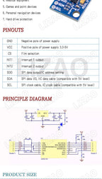 LIZAO GY-291 ADXL345 Tilt Angle Accelerometer Module IIC/SPI Communication For Arduino DIY