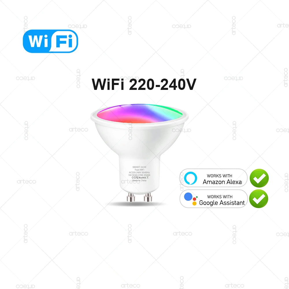 Tuya GU10 Smart LED Bulb WiFi Zigbee Bluetooth RGB 2700-6500K Dimmable Spotlight Lamps Smart Life APP Alexa Google Home Control
