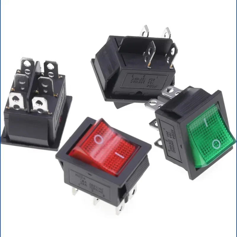 5/20Pcs KCD4 4/6Pin Snap-in Switch ON/OFF Rocker Switch Led Light Toggle Switches 25x31mm 16A 250V AC