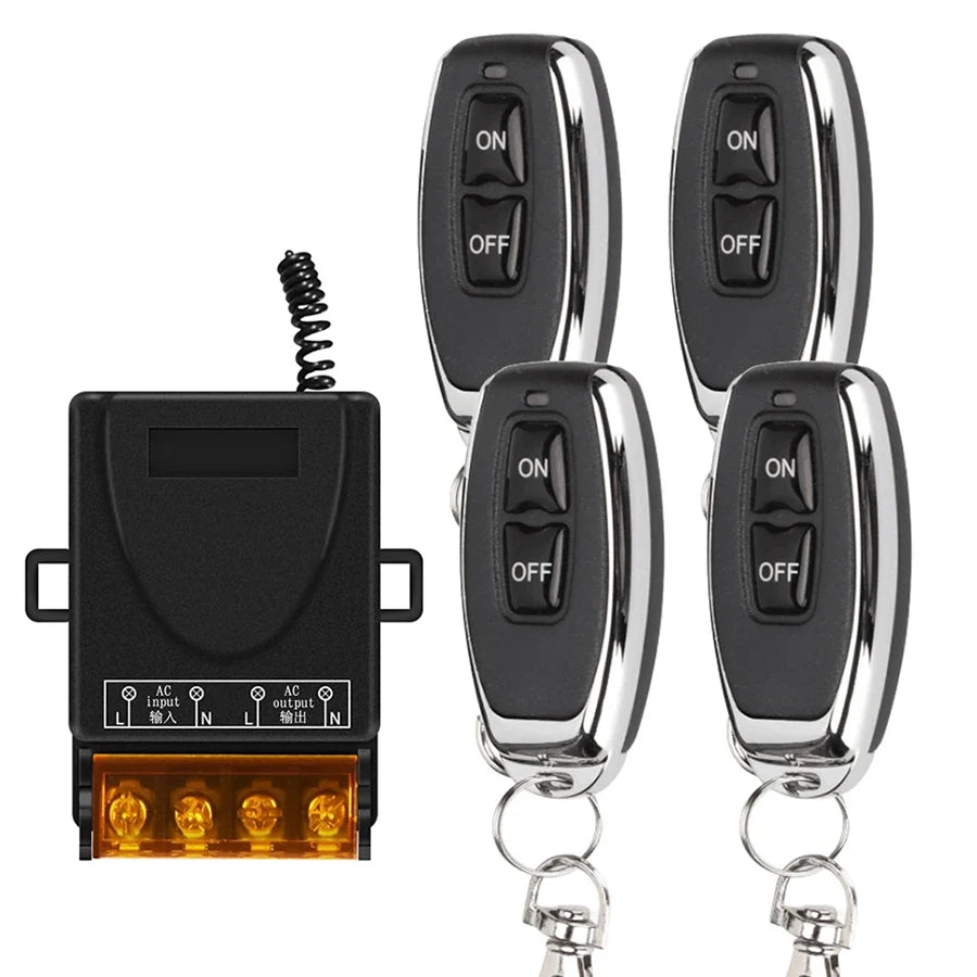 Universal 433Mhz Smart Switch with Wireless Remote Control Relay for Water Pump Motor Led Electric Appliance Learning Code 30A