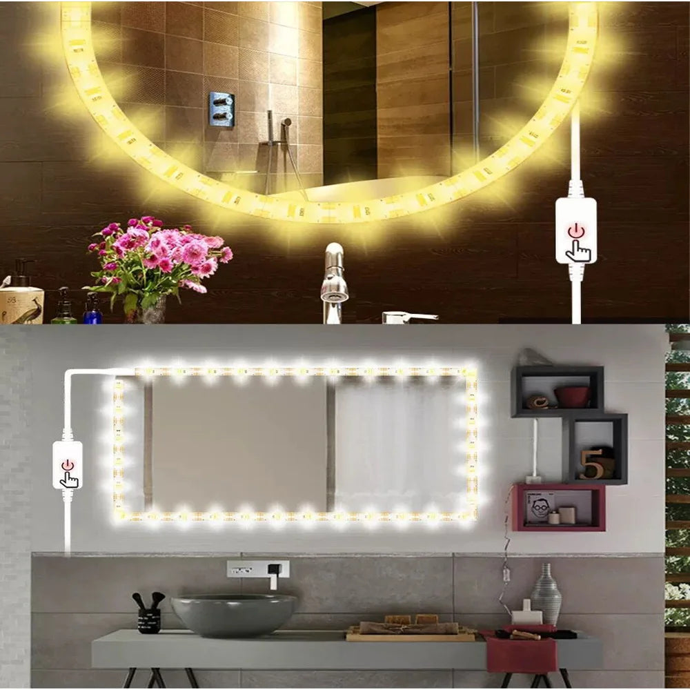 Dimmable 5V LED Strip Lights SMD2835 3528 60Leds/m Waterproof Ribbon Lights TV Backlight USB/Battery Powered Stripe Room Decor