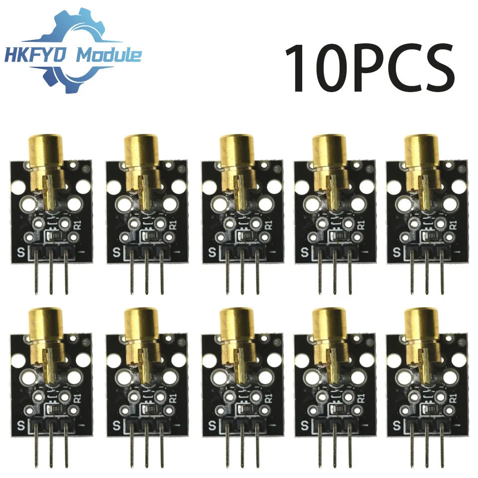 1-100pcs KY-008 Red Laser Module 650nm 3-Pin Dot Diode Transmitter with Copper Head for Arduino, AVR, PIC & MEGA 2560