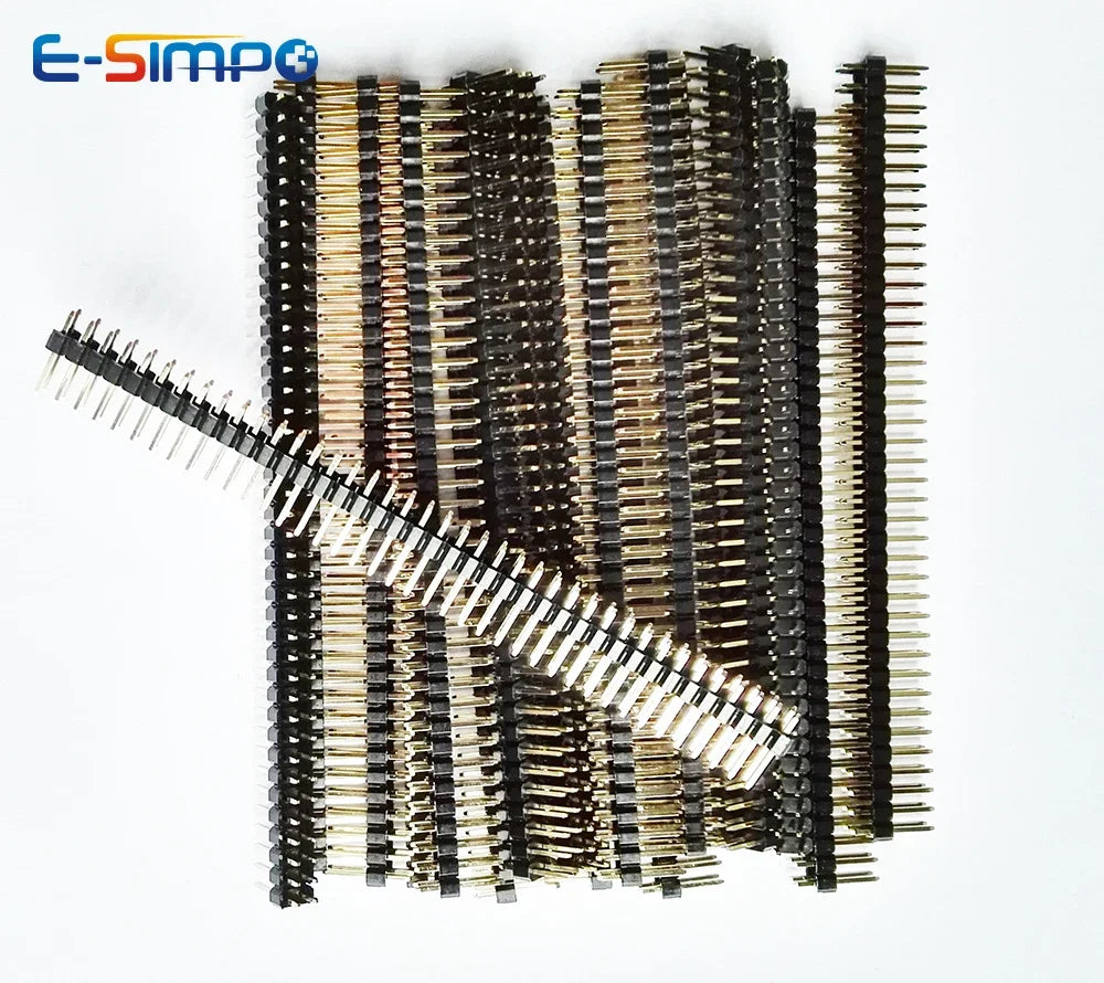 10pcs 2.0mm Straight 1/2x40P Single Double Row Breakable L8.7/12/15/17/19/21mm Long PCB Jumper Connector Gold Male Pin Header