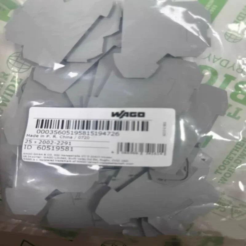 Original WAGO 2002‑2291 2002‑2292 End & Intermediate Plate 0.8mm For 2002 Series Double‑Deck DIN Rail Terminal Block