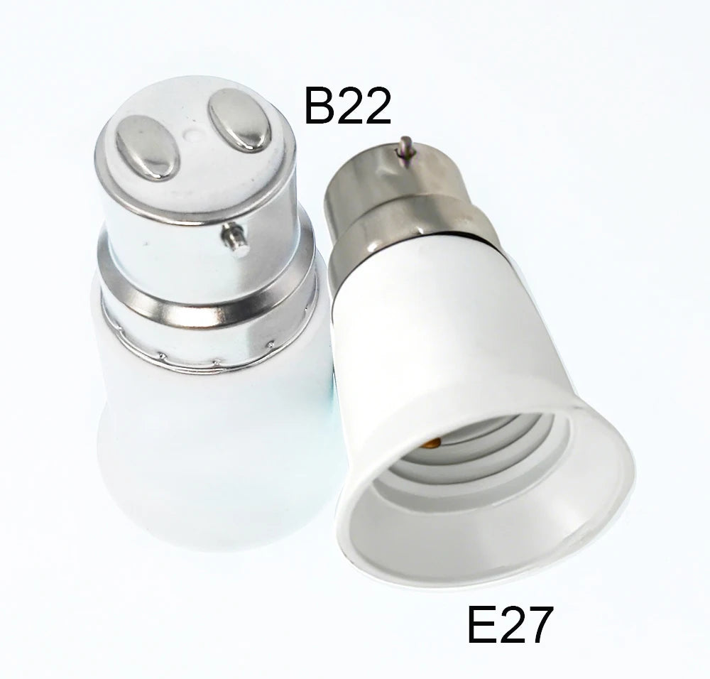2Pcs Fireproof B22 to E27/E26 Lamp Holder Adapter AU UK Bayonet CFL LED Halogen Light Bulb Socket Converter CE RoHS