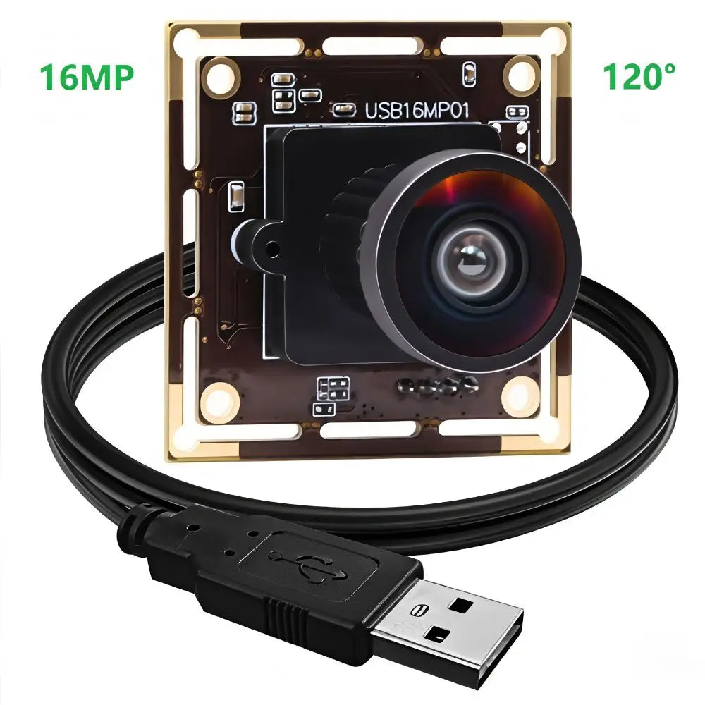 ELP 16MP IMX298 USB Camera Module 120° Low Distortion Wide Angle UVC Webcam for OCR Document Scanning