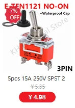5Pcs ON-OFF-ON  ON-ON3 PIN/6PIN 2/3 Position Mini Latching Toggle Switch AC 125V/6A 250V/3A MTS-102 MTS-103 MTS-202 MTS-203