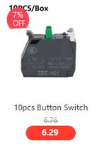 1Pcs Button Switch Self Reset Small Mushroom Head Emergency Stop 22mm Knob Key Start Inching Power on XB2-BG21 XB2-BA31 XB2-BS54