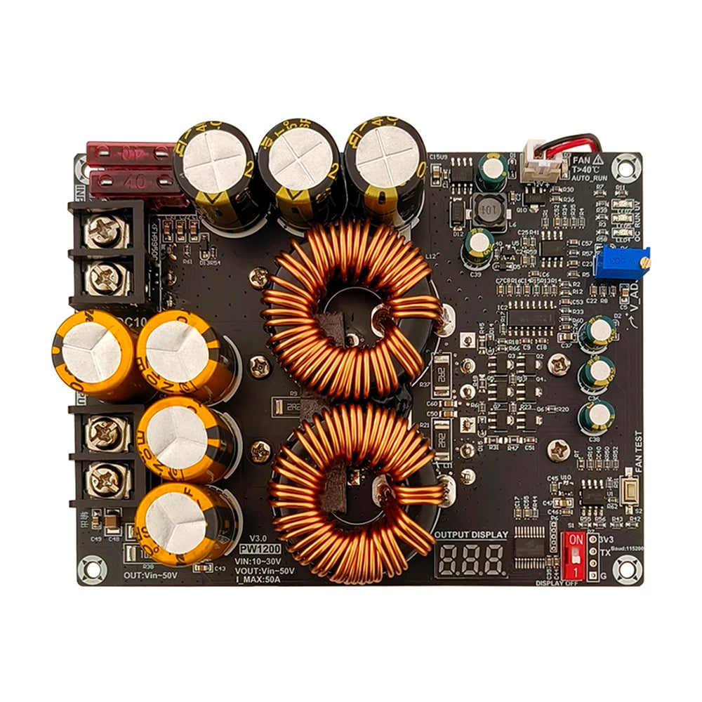 1200W 50A High Current Boost Power Module Dual Inductor Sufficient Power Audio Amplifier Dedicated Power Supply PW1200