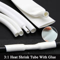 1/3/5/10M 3:1 White Dia 1.6mm - 39mm Heat Shrink Tube Adhesive Lined Polyolefin Thermal Cable Insulated Waterproof Sleeve White