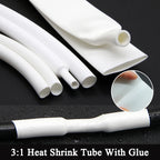 1/3/5/10M 3:1 White Dia 1.6mm - 39mm Heat Shrink Tube Adhesive Lined Polyolefin Thermal Cable Insulated Waterproof Sleeve White