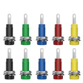 QSS 10pcs 2mm Banana Socket with Spring Tabs Banana Plug Jack  Panel Socket Electrical Connector Terminal DIY Parts