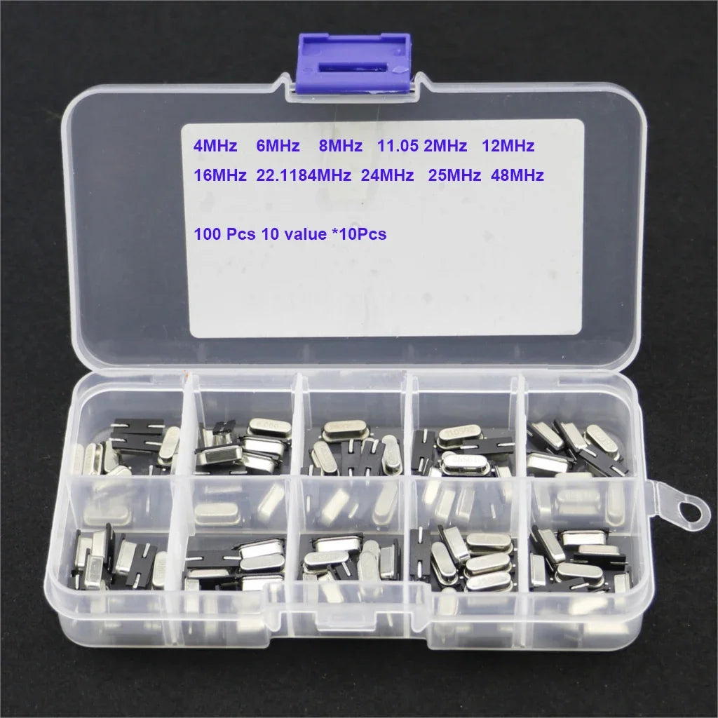 35-200pcs Crystal Oscillator Electronic Kit HC-49S DIP/SMD Ceramic Quartz Resonator Hc-49 Set 4Mhz 6Mhz 8Mhz 12Mhz 16Mhz 20Mhz