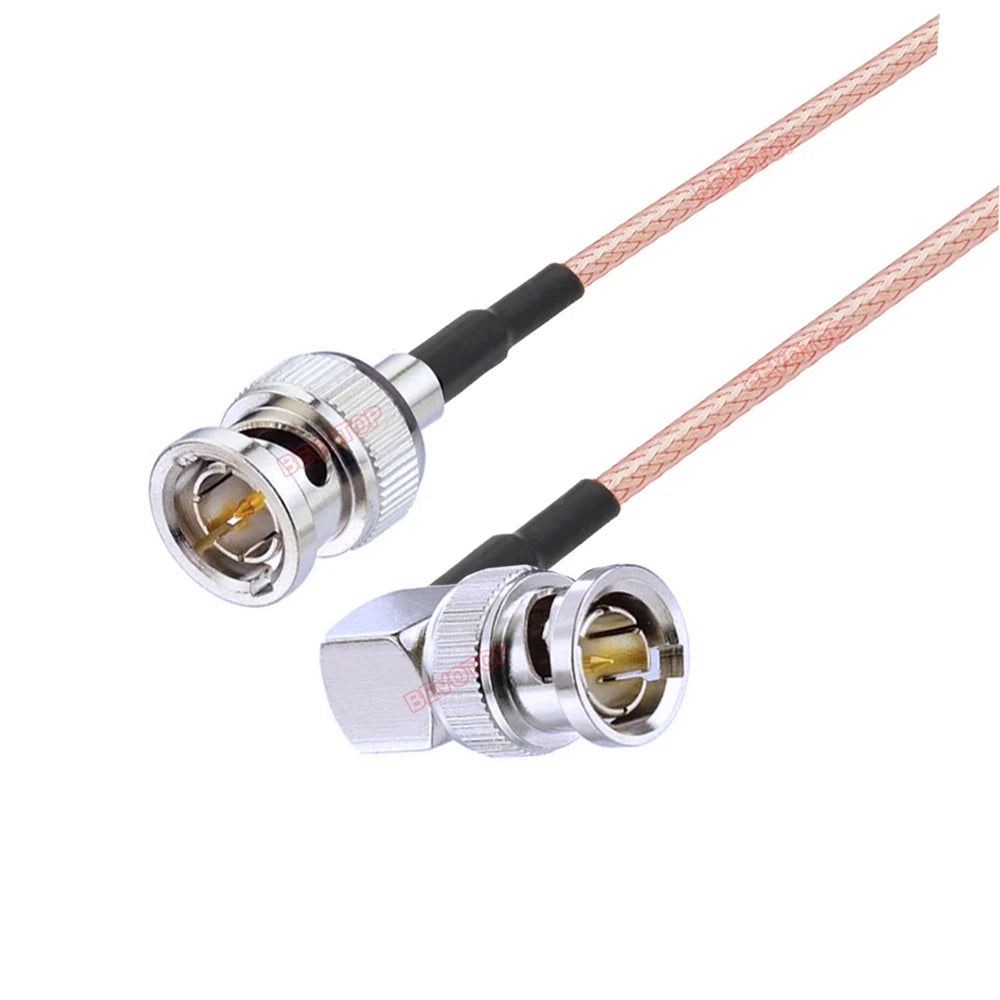 RG179 Cable 75 Ohm BNC Male Right Angle to BNC Male Plug Connector Adapter for Video Camera SDI Camcorder HD-SDI/3G-SDI/4K/8K