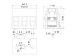 50pcs 3.5mm/0.14" 3.81mm/0.15in Pitch 2P 3P 128-3.5 300V/10A 24-12AWG Spliceable PCB Connector Screw Wire Terminal Block