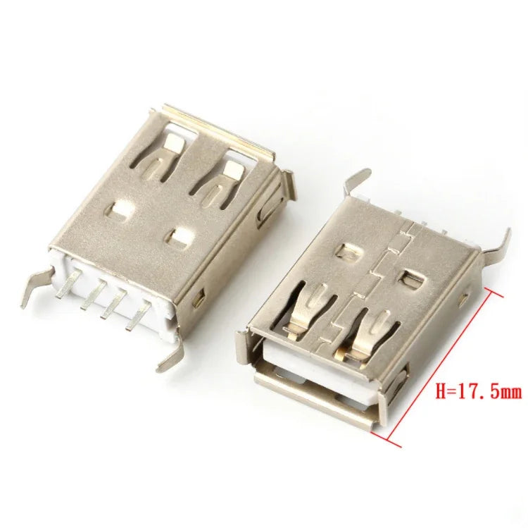 10Pcs USB 2.0 4Pin A Type Female Socket Connector G54 2 Feet 90/180 Degree Data Transmission Charging USB Connector