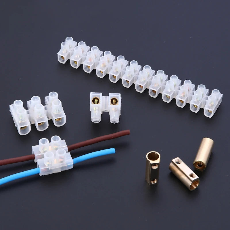 12 Position Terminal Connector Nylon Plastic Electric Terminal Block Dual Connector Strips 5/10/20/30A Electric Barrier Strip