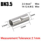 BN Copper Electrical Wire Cable Connection Crimp Sleeve Tubular Ferrule Lug Connector Non-Insulated Tube Butt Splices Terminal
