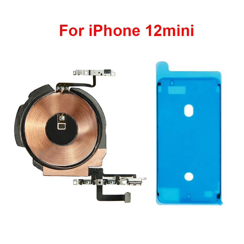 Replacement Wireless Charging Coil NFC Antenna & Volume Flex Cable Compatible with iPhone 8/8P/X/XS/XR/11/12 Mini/Pro Max/SE2