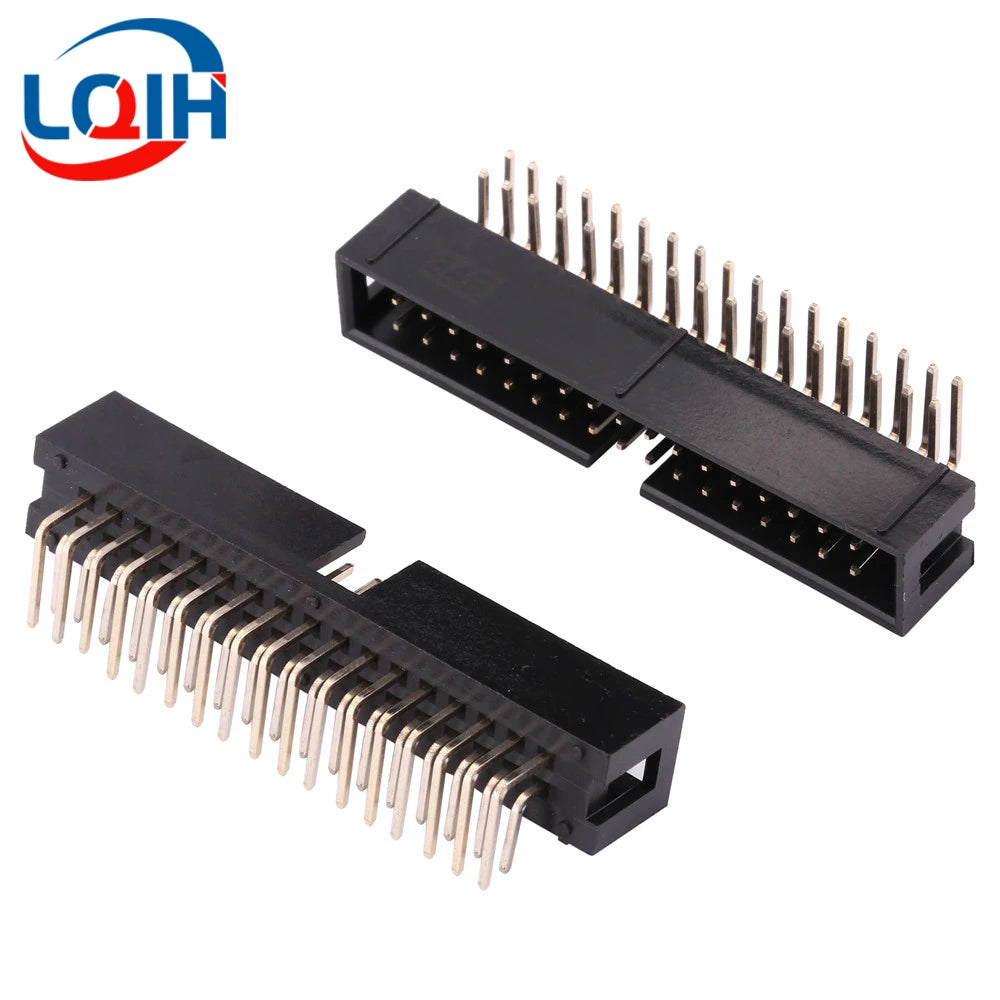 10PCS DC3 6P/8P/10P/14P/16P/20P/30P/34P/40P 2.54mm Socket Header Connector ISP Male Double-spaced Straight needle Curved needle