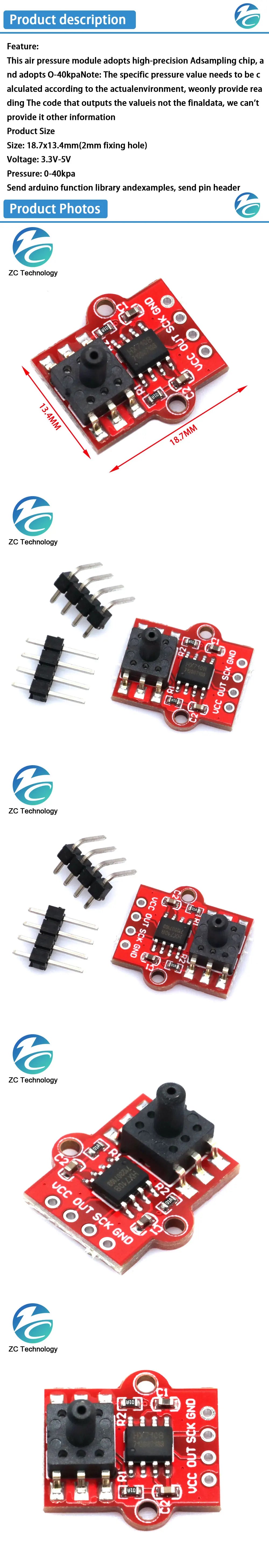 DC 3.3V 5V 0-40KPa Pressure Sensor Module Connect 2.5mm Soft Tube Digital Liquid Water Level Controller Board For Arduino