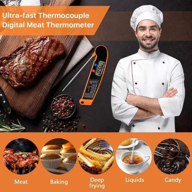 Digital Kitchen Meat Thermometer For Food Water Milk Foldable Cooking Food Probe BBQ Thermometer Oven Thermometer Kitchen Tools