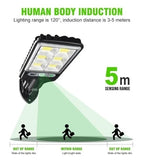 Outdoor Solar Garden Lights with Human Body Motion Sensor 3 Modes Terrace Garage Courtyard Waterproof Outdoor Solar Lamp