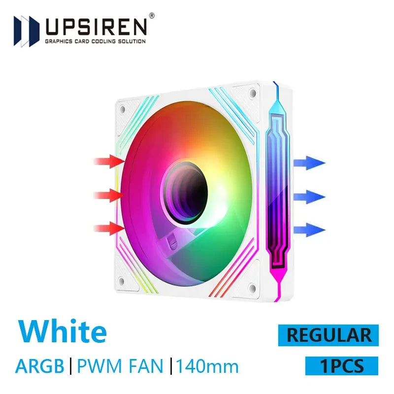 UPSIREN PF-14 PRISM 4PRO Computer Chassis Fan 14cm ARGB 4 Pin PWM Quiet Cooling Fan 12V Large Air Volume 61.5CFM/650-1800RPM