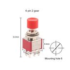 5PCS 3Pin C-NO-NC Reset Latching Toggle Switch Automatic return Push Button (ON)-OFF 5A125V/2A250V 6mm Mini Toggle Switches