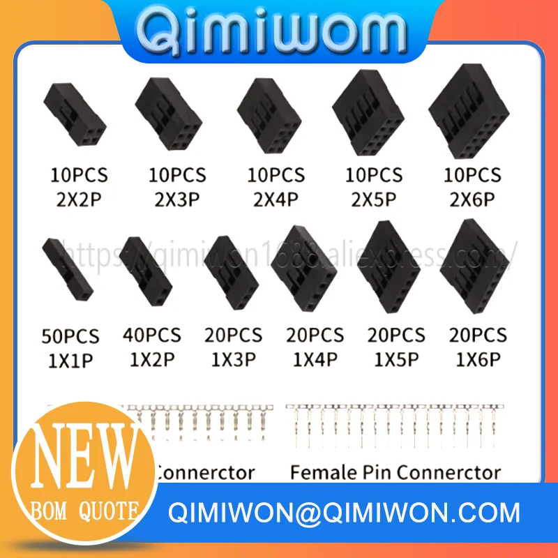 620pcs Dupont Connector 2.54mm, Dupont Cable Jumper Wire Pin Header Housing Kit, Male Crimp Pins+Female Pin Terminal Connector