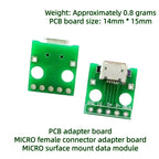 5pcs Micro Mini A Male USB 2.0 3.0 A Female USB B Connector Interface to 2.54mm DIP PCB Converter Adapter Breakout Board