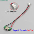 5/10Pcs Type C Female 16pin Connector with 1.25/2.0/2.54 Wire USB Male Plug Electric Terminals Welding DIY Charge Cable PCB Boar
