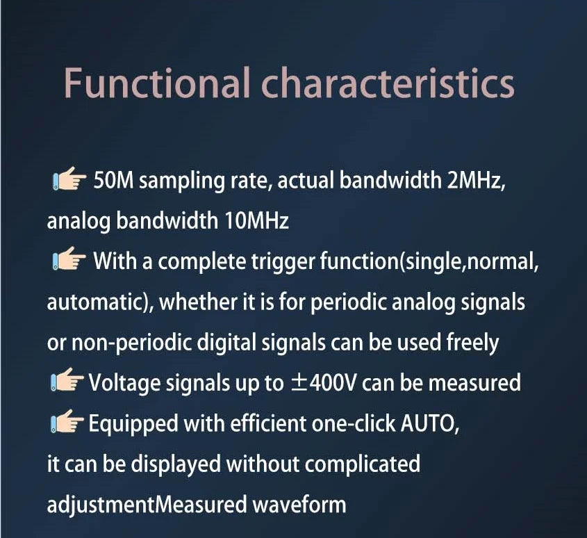 50M SCO2 Dual-Channel Digital Oscilloscope 10MHz Sampling Rate 2.5 KSA/s Analog Bandwidth Automatic PWM Electronic Repair Tool