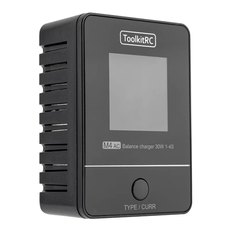 ToolkitRC M4AC 1S 2S 3S Lipo Battery Charger 30W with IPS Display XT30/ XT60 Interface for LiHV NiMh RC Racing Drone Battery