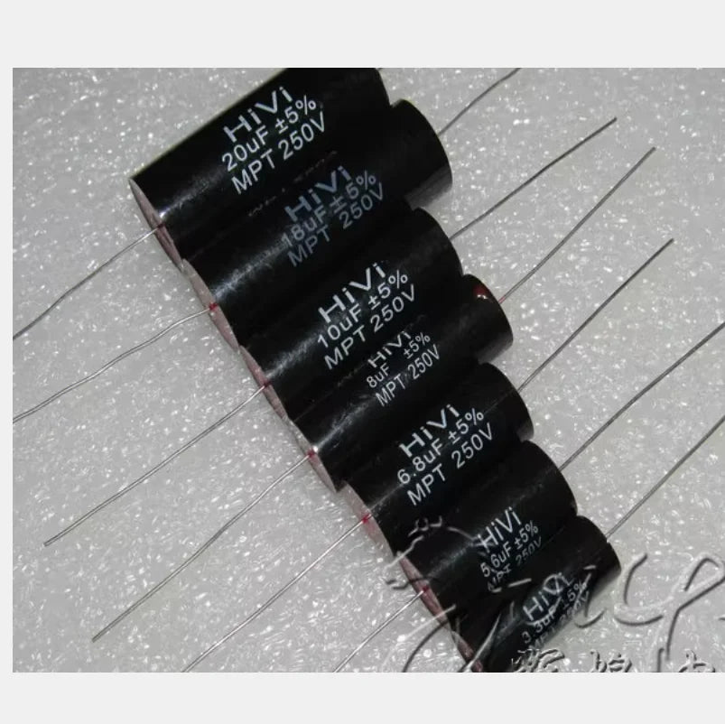5PCS/LOT HiVi 250V 3.3UF, 5.6UF, 6.8UF, 10UF, 18UF, 20UF red head frequency divider capacitor