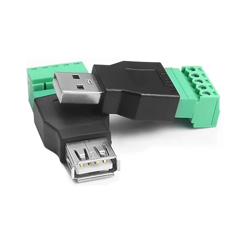 USB Male/Female 5 Pin Phone Keyboard Mouse Connector with Shield Screw Terminal Jack 2.0 Type A Plug