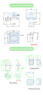 M6 M8 High Current Energy Storage Terminal All Copper Binding Post 150A 250A 300A Lithium Battery Inverter Terminal Connectors