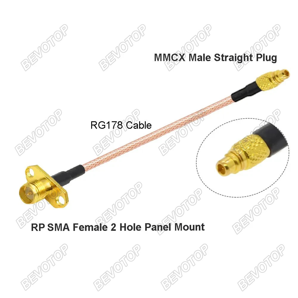 10PCS/LOT SMA to MMCX Cable RP-SMA / SMA Female Waterproof O-Ring  to MMCX Male Straight/180° RG178 Pigtail RF Coaxial Jumper