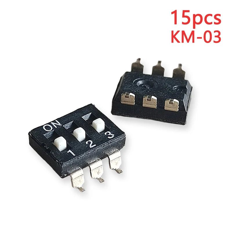 15PCS Black Toggle SMD DIP Switch Module Spacing 2.54MM 24V Patch Type 1 2 3 4 5 6 7 8 10 PIN Quick Dial The Code Switch