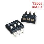 15PCS Black Toggle SMD DIP Switch Module Spacing 2.54MM 24V Patch Type 1 2 3 4 5 6 7 8 10 PIN Quick Dial The Code Switch