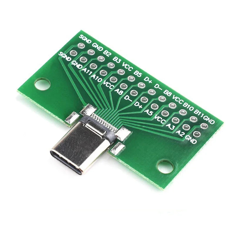 1Pcs Type-C Male to Female USB 3.1 Test PCB Board Adapter Type C 24P 2.54mm Connector Socket For Data Line Wire Cable Transfer